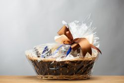 Gift,In,A,Basket,,Grey,Background
