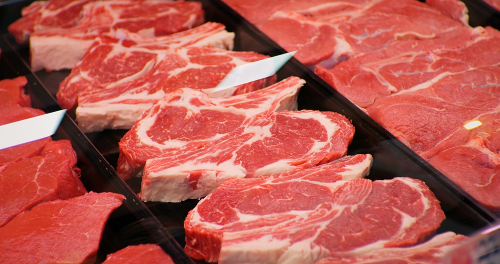Red,Rib,Eye,Meat,For,Sale,In,Meat,Department,In