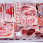 Top,Down,View,Of,Red,Meat,Package,Piles,,Plastic,Wrapped