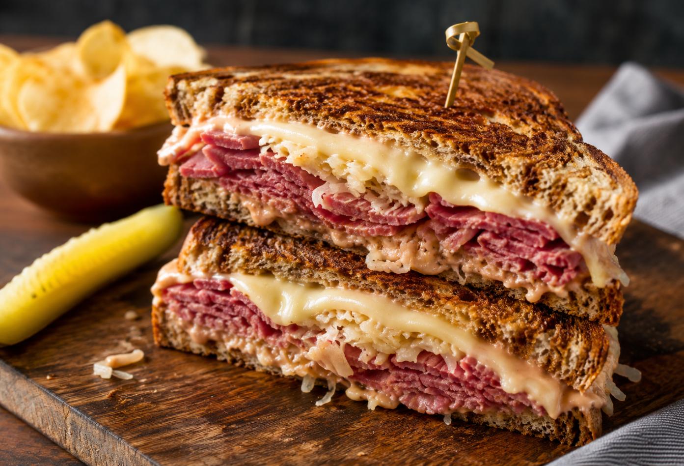 Mouthwatering Reuben Sandwich Close-Up
